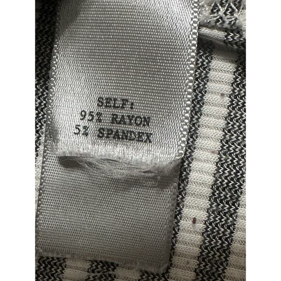 BKE Womens Top Med 3/4 SLEEVE KNIT Gray White Striped Laced Sides Very Soft - Picture 7 of 12